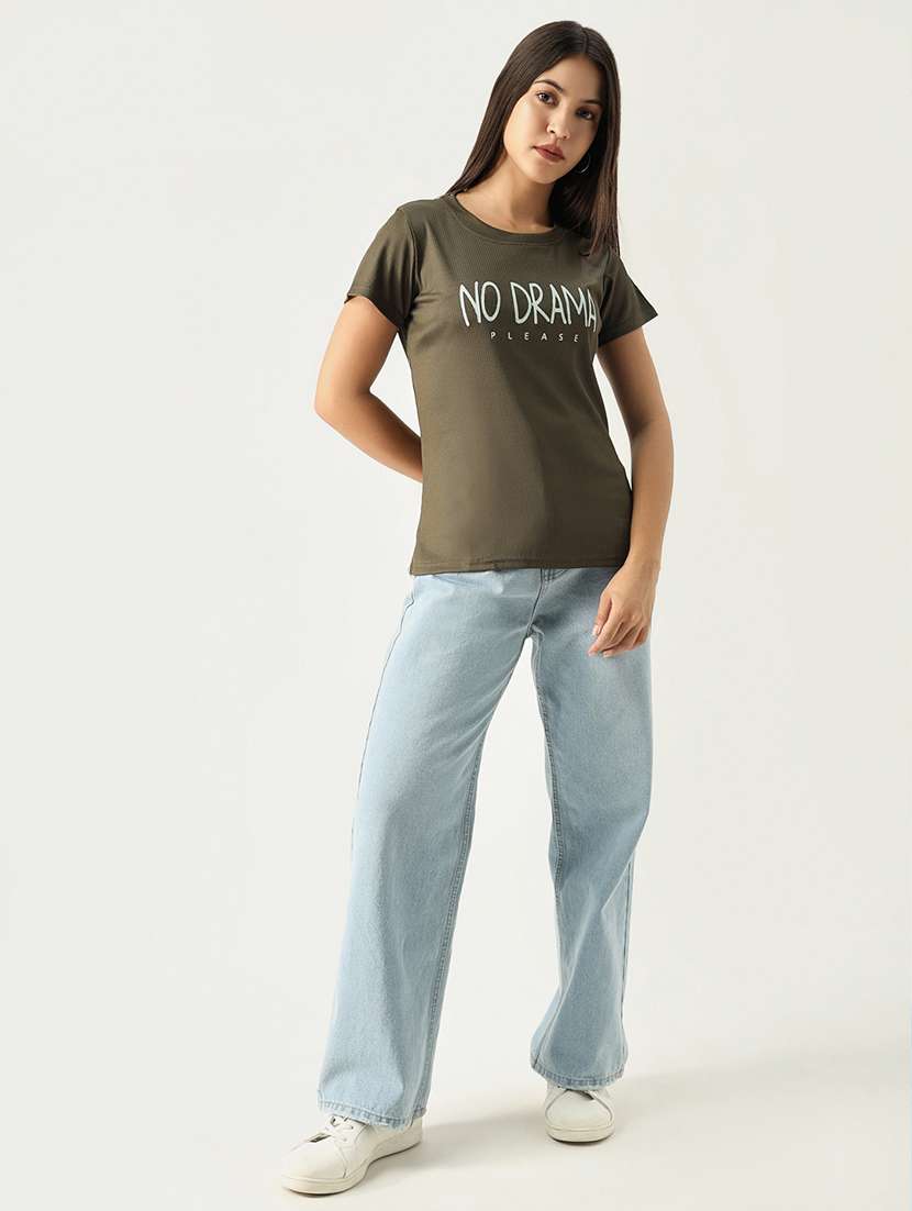 women chest printed round neck t-shirt - 21554013 -  Standard Image - 5