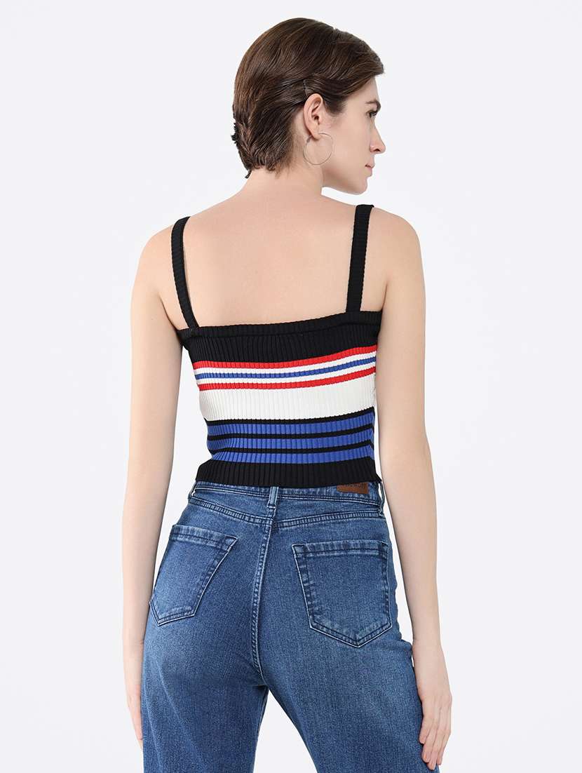 women sleeveless self-designed regular top - 21554037 -  Standard Image - 3