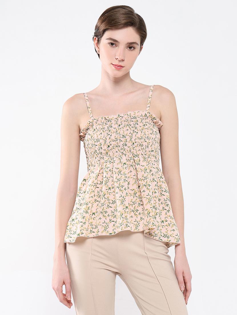women peach floral printed peplum top - 21554048 - Zoom Image - 0