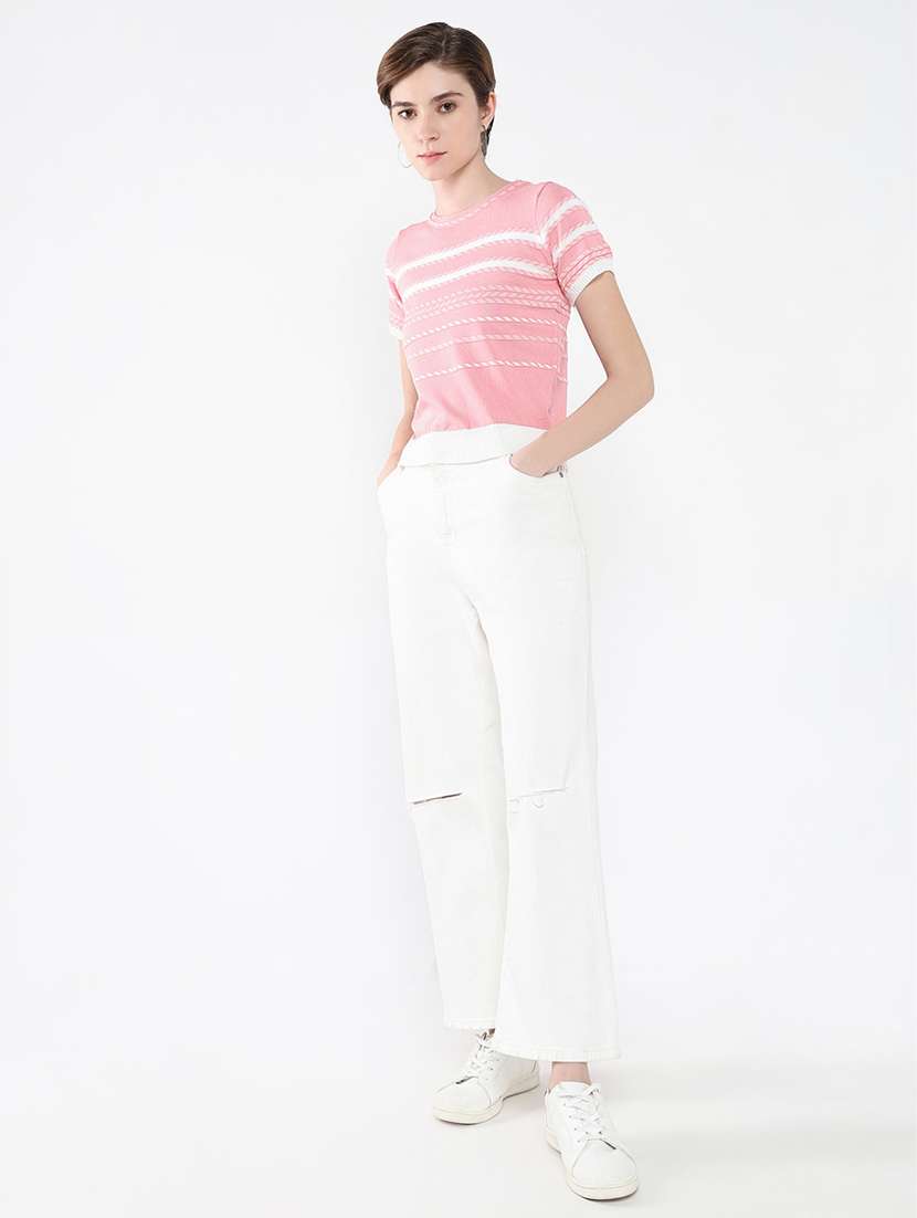 women pink self-designed regular top - 21554054 -  Standard Image - 5