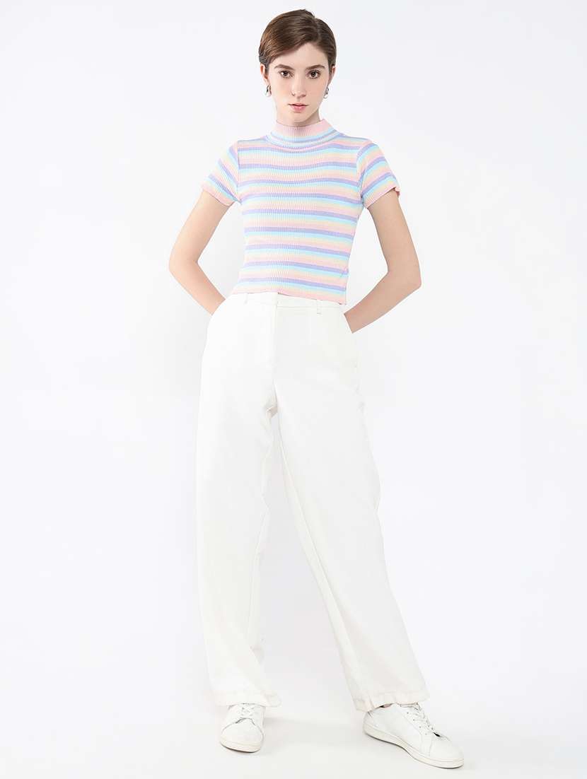 women short sleeve stripes regular top - 21554058 -  Standard Image - 5