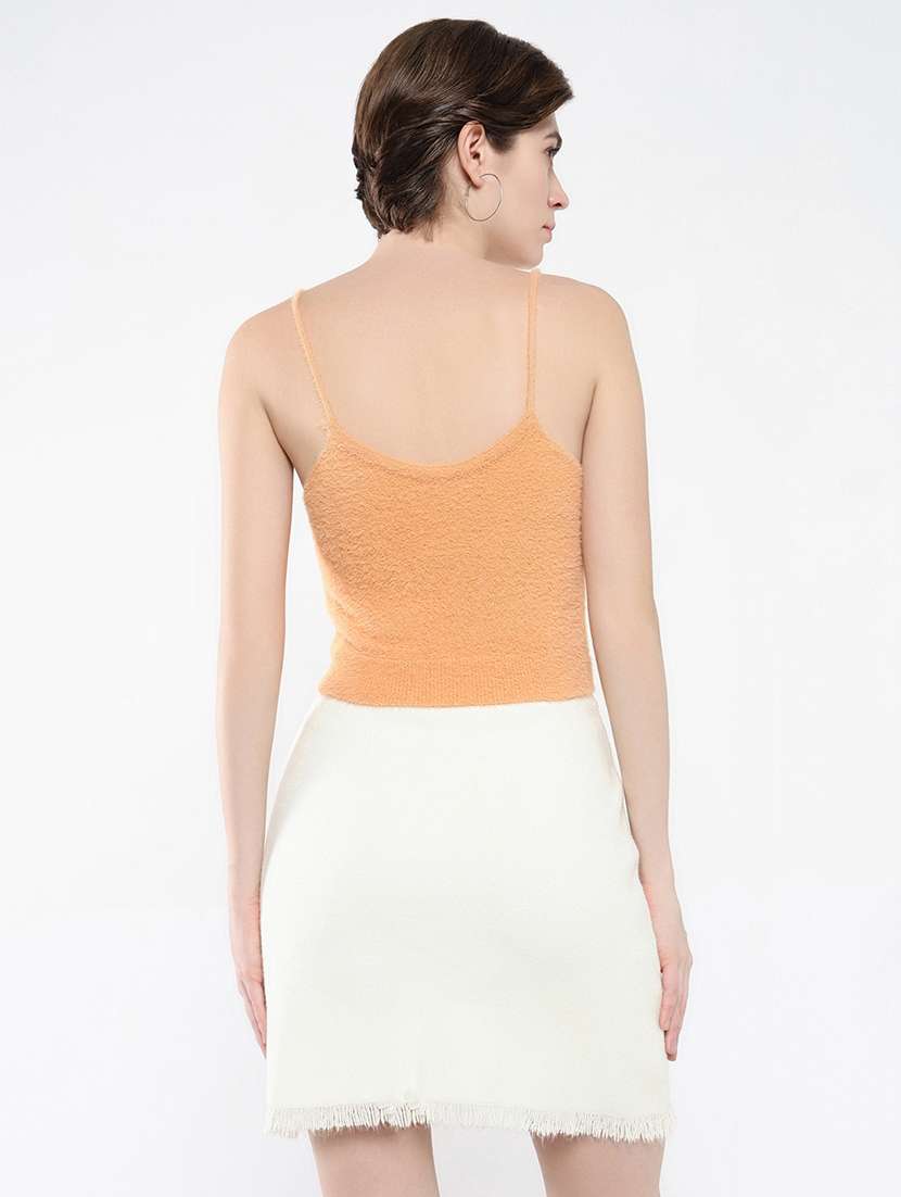 women orange self-designed tank top - 21554062 -  Standard Image - 3