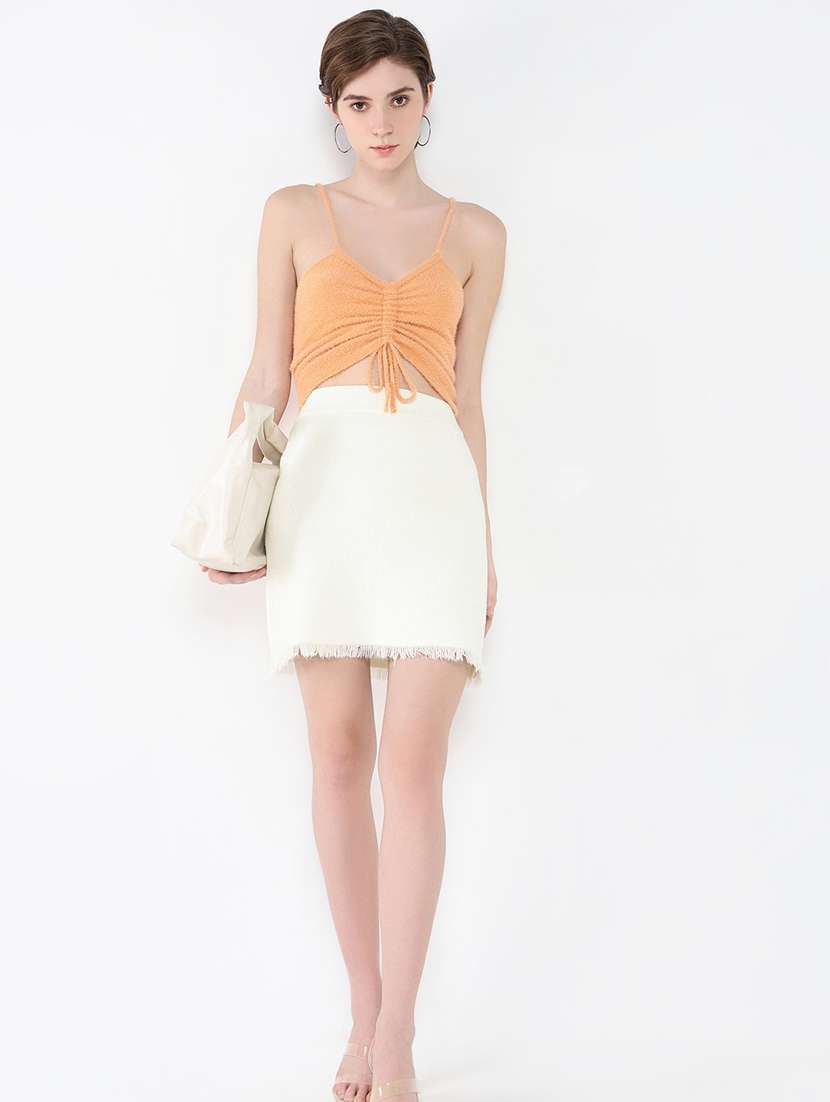 women orange self-designed tank top - 21554062 -  Standard Image - 5