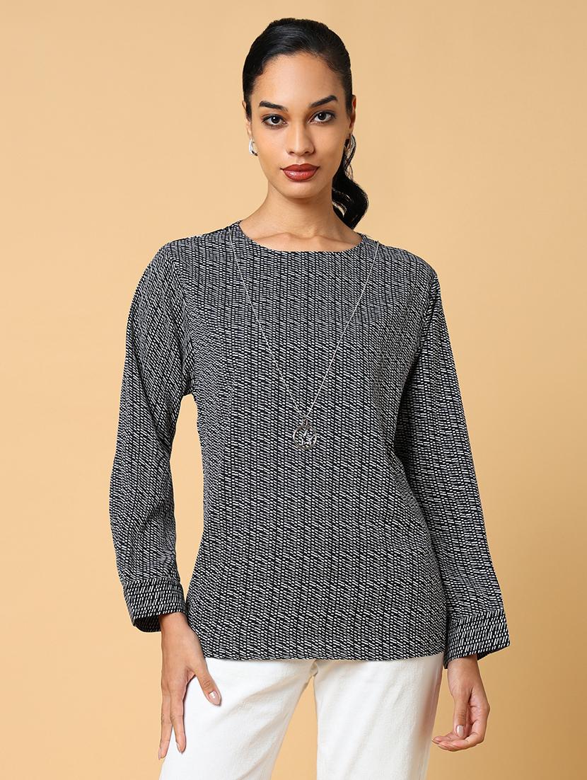 women black printed regular top - 21554098 -  Zoom Image - 0