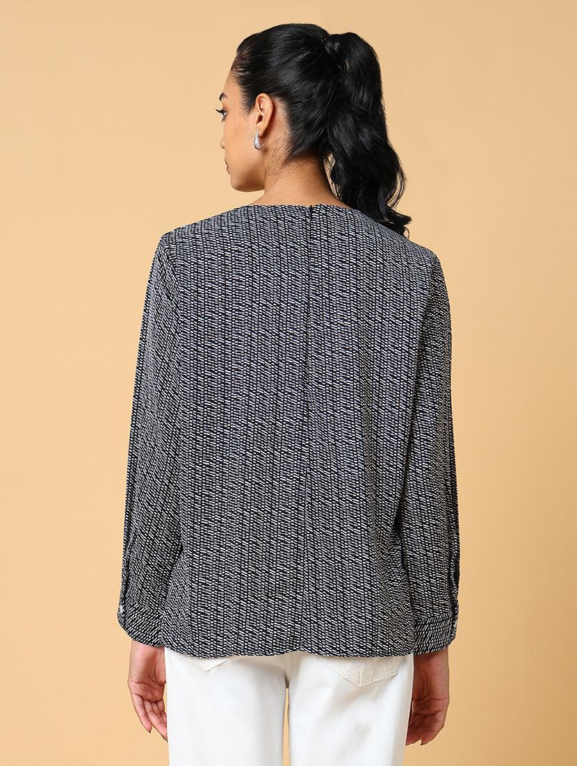 women black printed regular top - 21554098 - Standard Image - 3