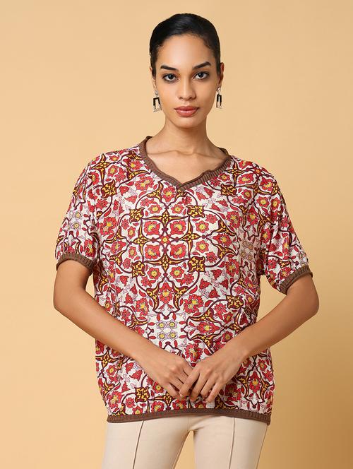 women red printed regular top - 21554099 - Standard Image - 0