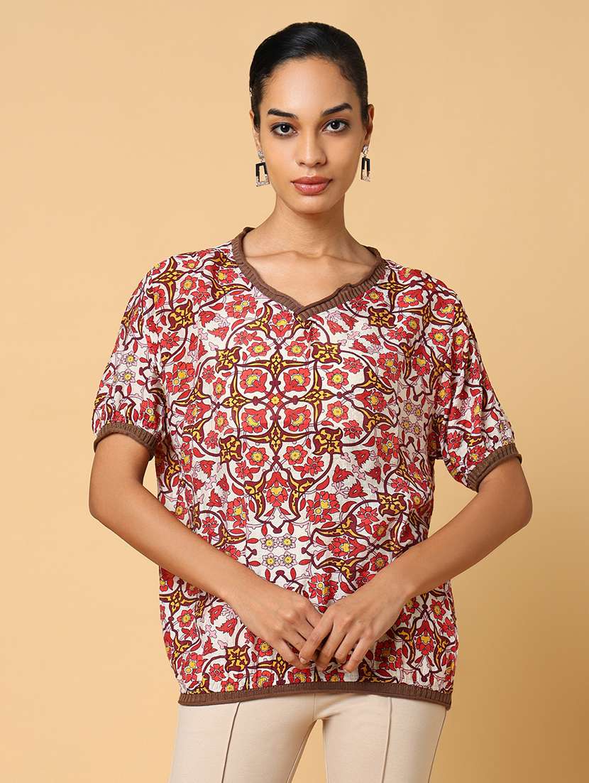 women red printed regular top - 21554099 - Zoom Image - 0
