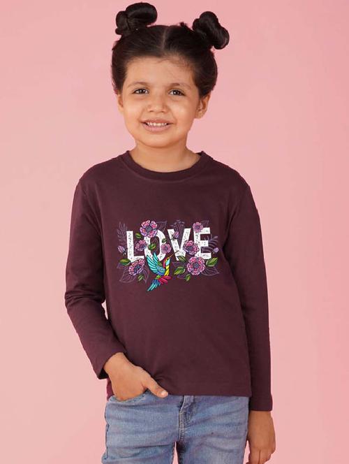 girls long sleeves front print tees - 21554338 -  Standard Image - 0