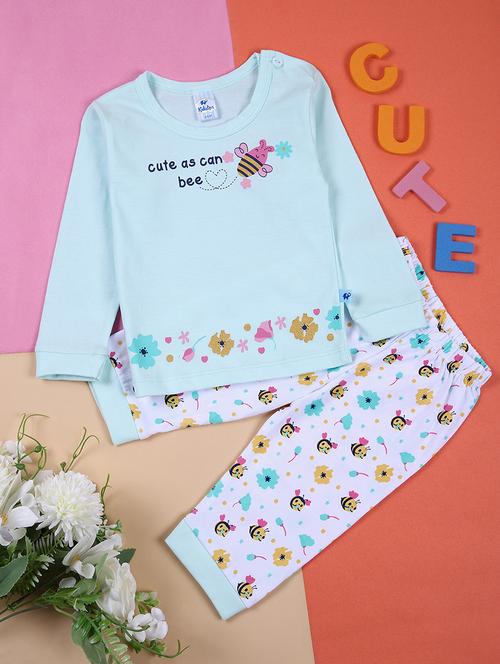 girls printed long sleeves pyjama nightwear set - 21554701 - Standard Image - 0