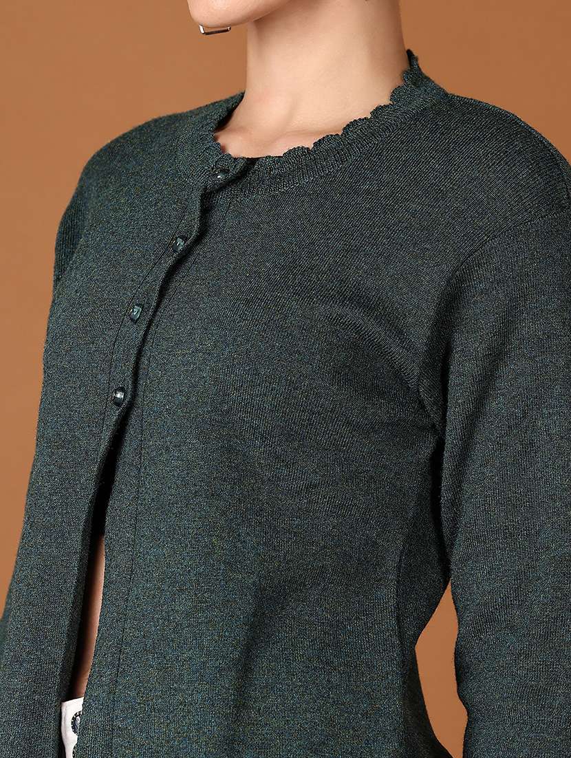 women solid long sleeve cardigan - 21554756 -  Standard Image - 5