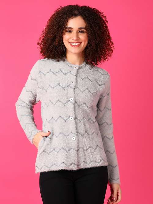 women self designed long sleeve cardigan - 21554758 -  Standard Image - 0