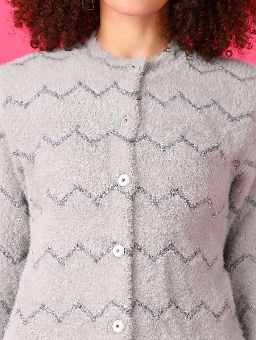 women self designed long sleeve cardigan - 21554758 -  Standard Image - 5