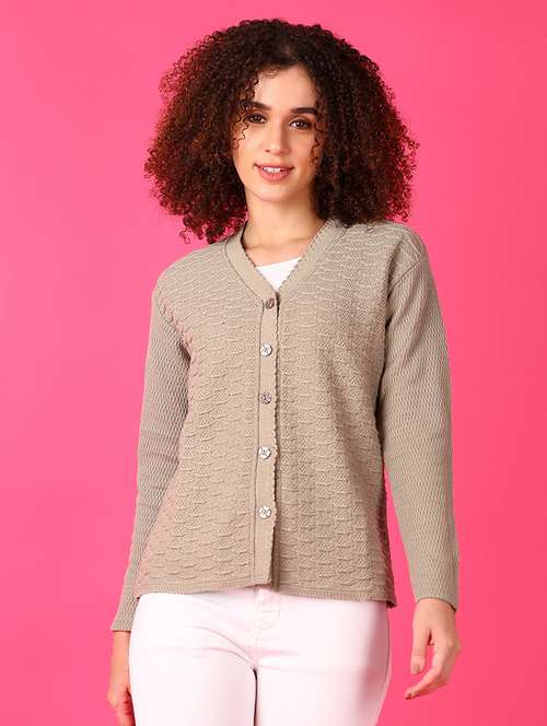 women self designed long sleeve cardigan - 21554760 -  Standard Image - 0