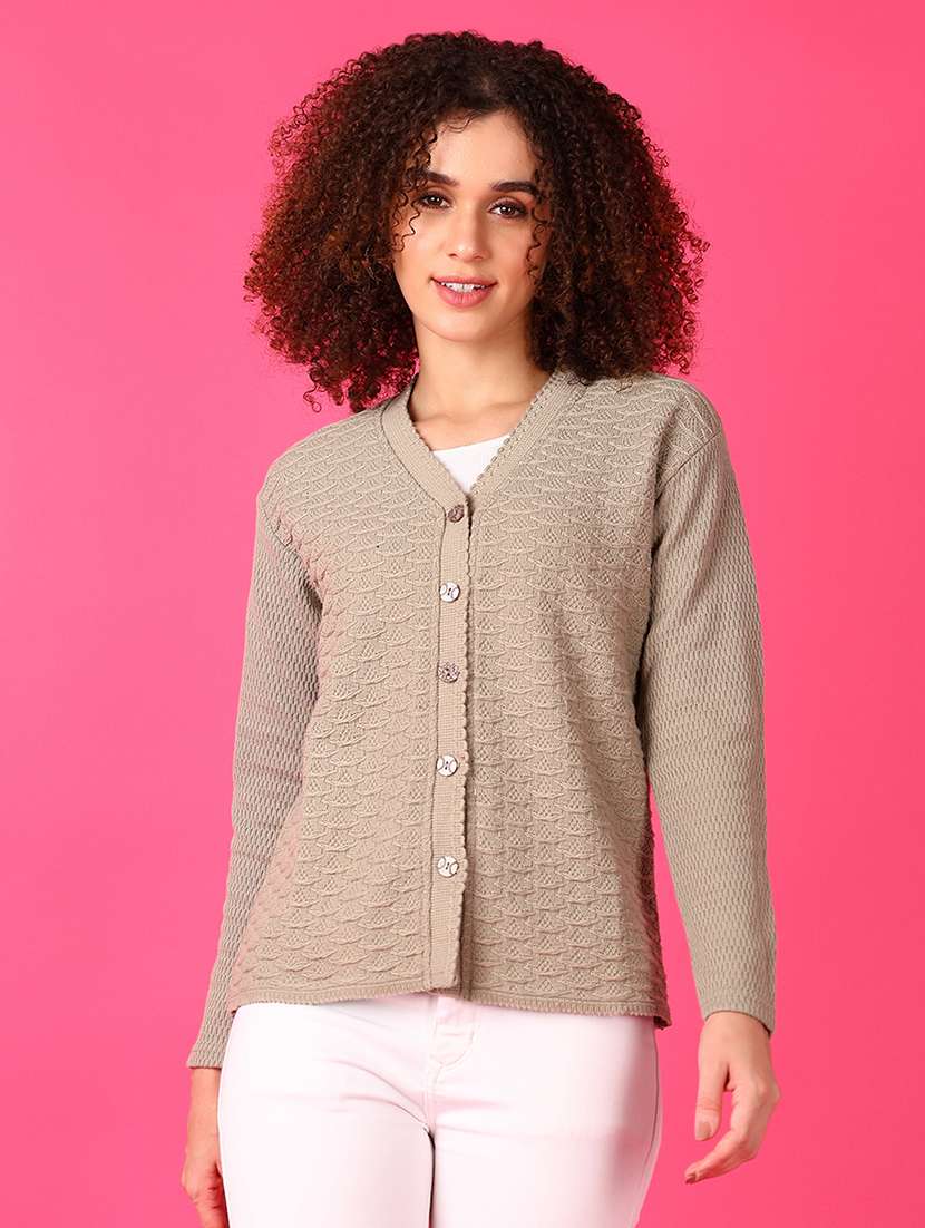 women self designed long sleeve cardigan