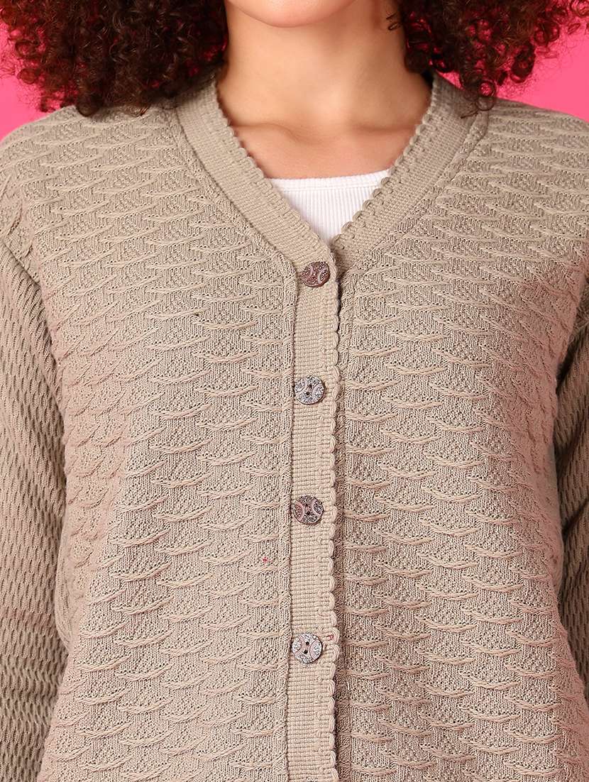 women self designed long sleeve cardigan - 21554760 -  Standard Image - 5