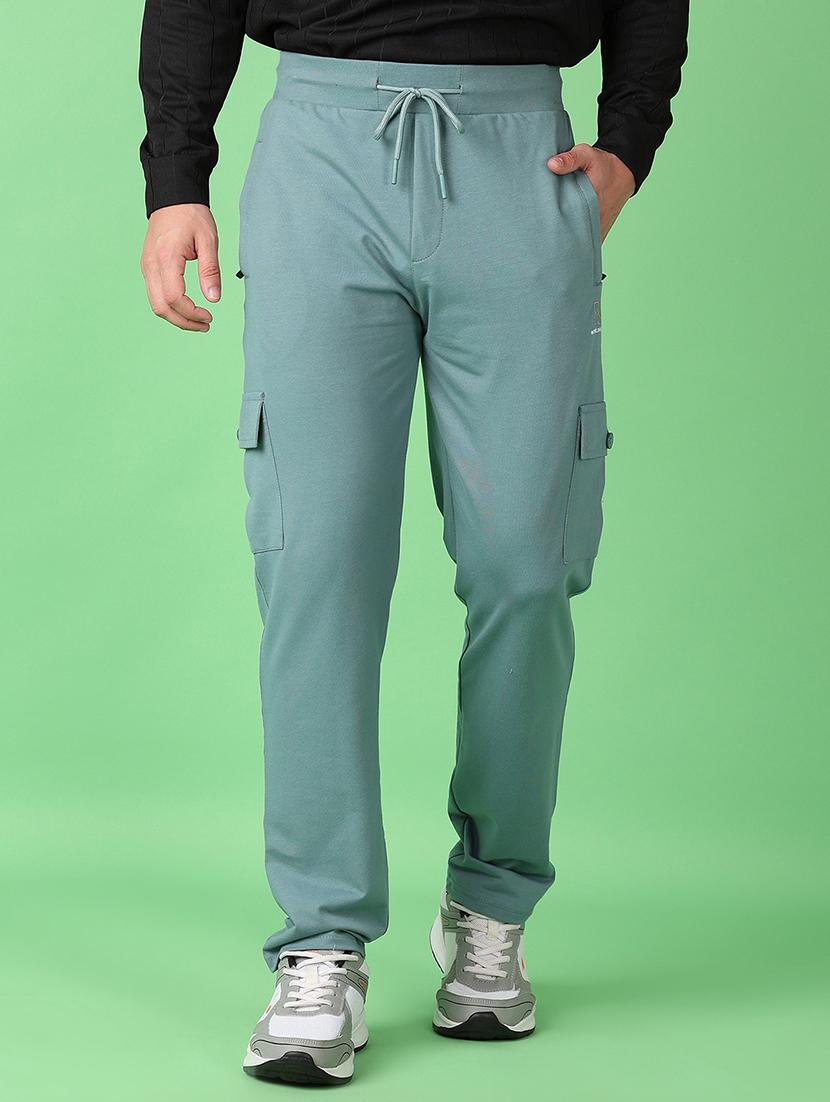men sea green solid full length track pant - 21554797 - Zoom Image - 0