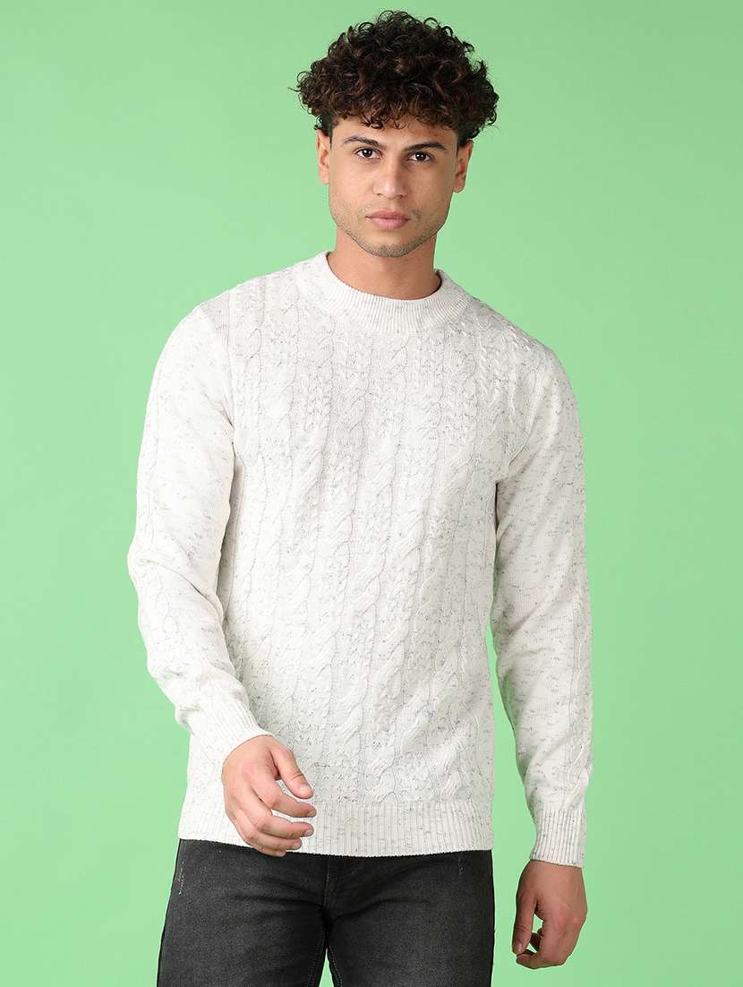 men long sleeves self design pullover