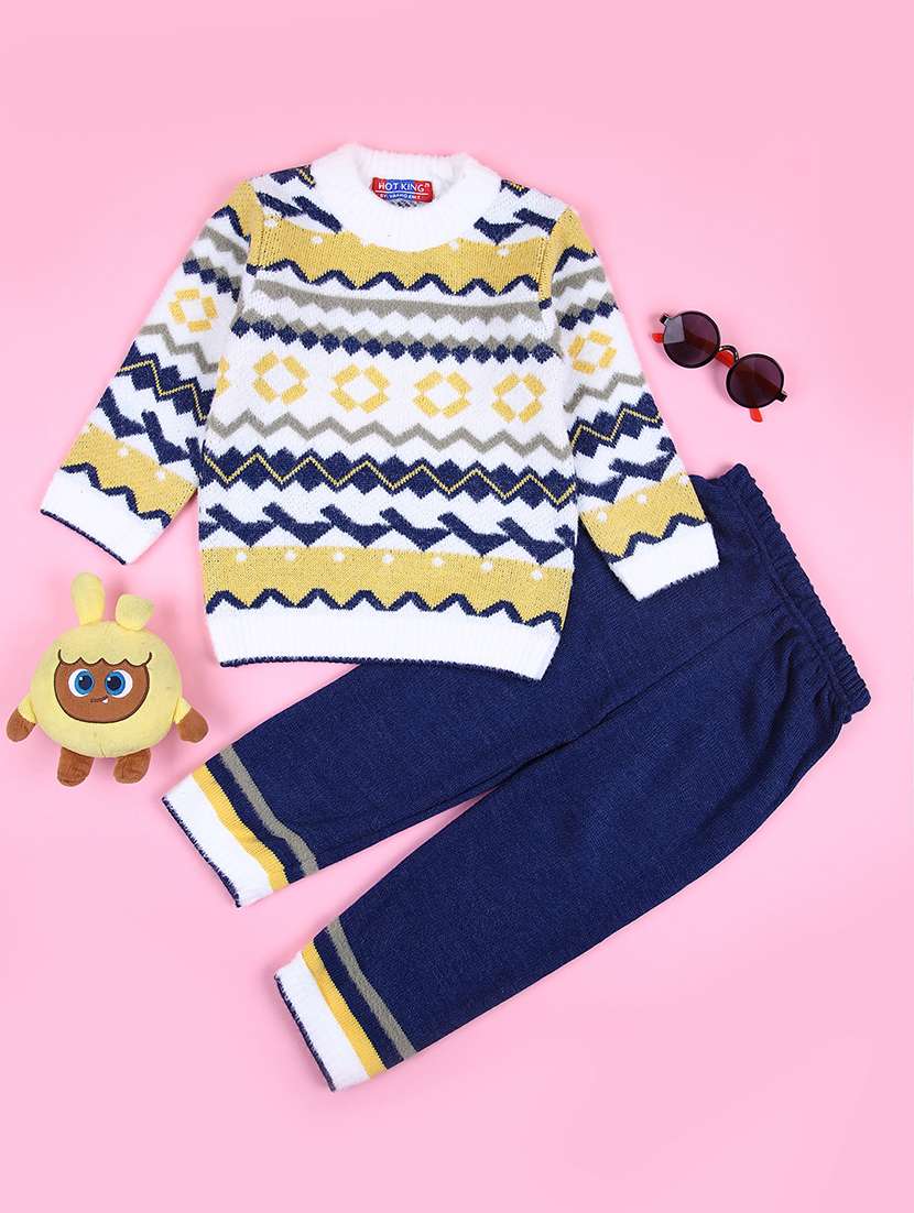 boys self design winter wear full length set