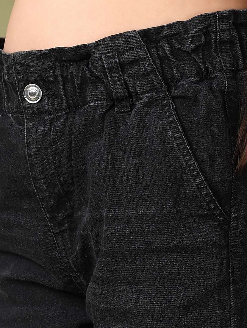 girls solid high rise straight fit jeans - 21554856 -  Standard Image - 5