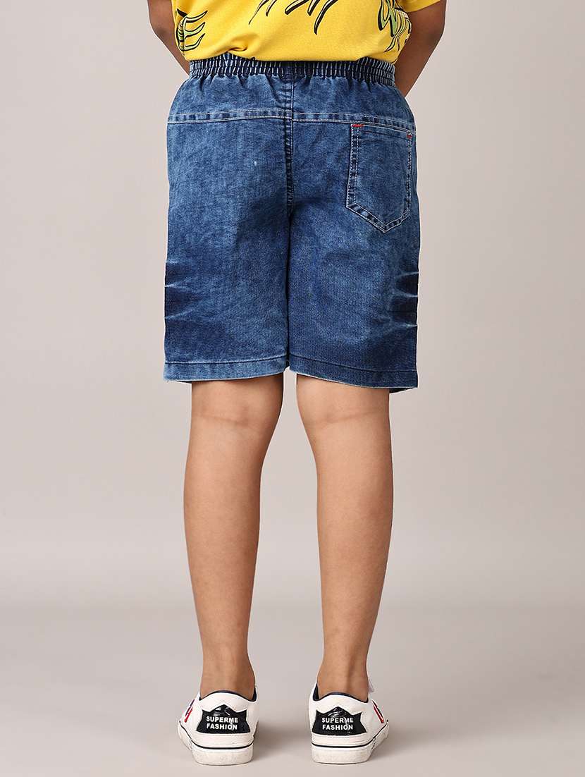 boys blue solid shorts - 21554934 -  Standard Image - 3