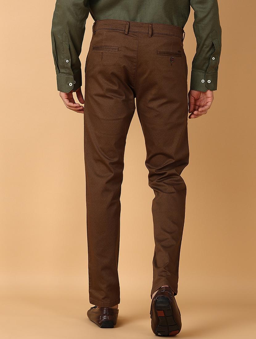 men solid regular fit chinos casual trouser - 21554969 - Standard Image - 3