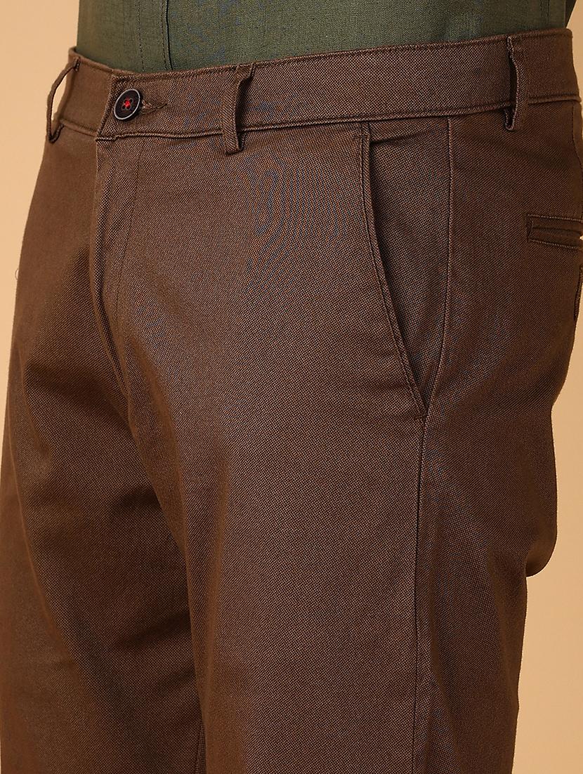 men solid regular fit chinos casual trouser - 21554969 - Standard Image - 5