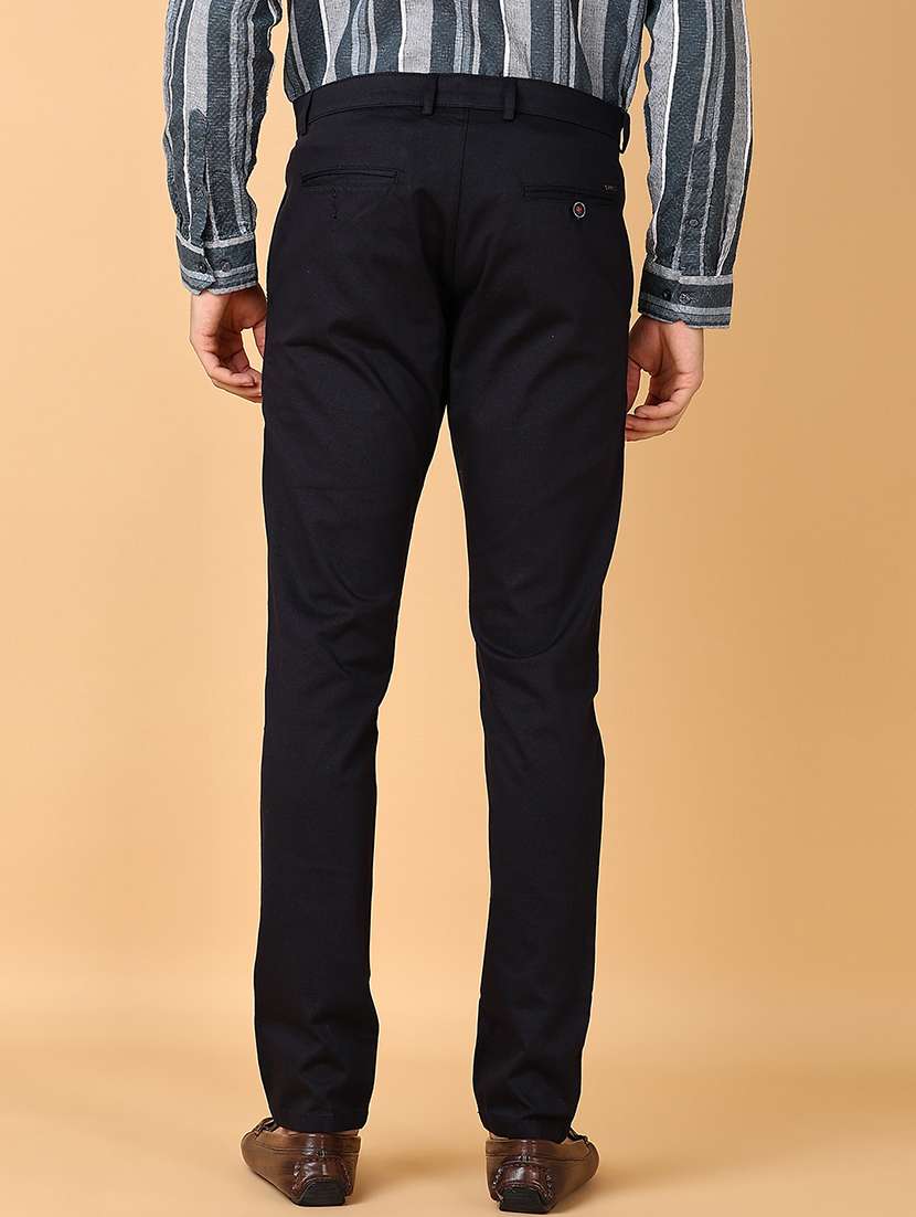men solid slim fit chinos casual trouser - 21554970 -  Standard Image - 3
