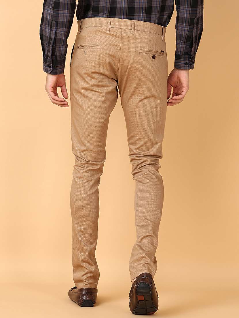 men self design regular fit chinos casual trouser - 21554993 -  Standard Image - 3