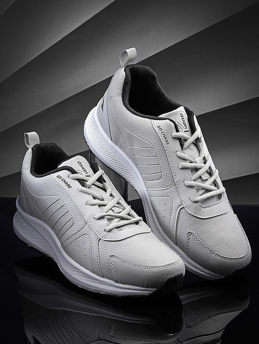 men grey lace up running shoes - 21555107 - Zoom Image - 0