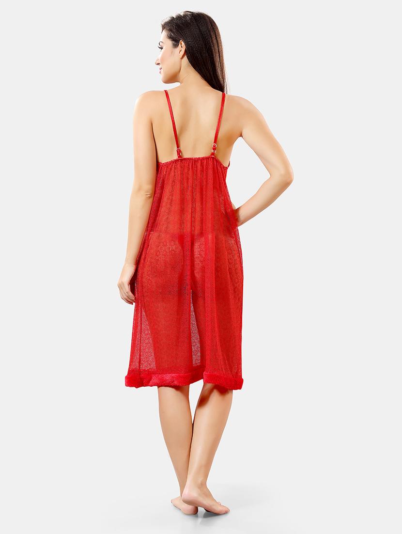 women lace detailed nighty with robe - 21555206 - Standard Image - 5