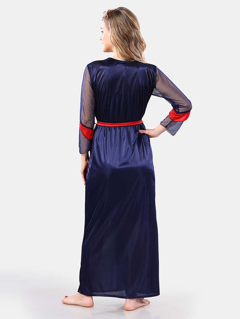 women lace detailed nighty with robe - 21555208 - Standard Image - 5