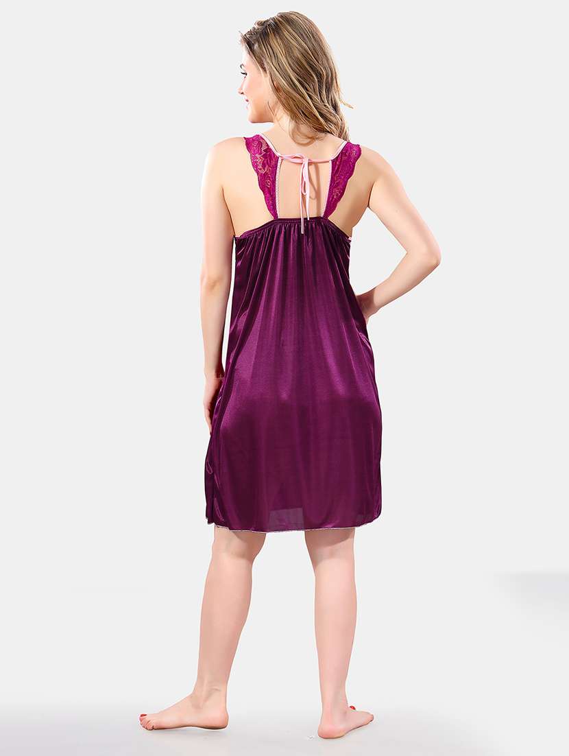 women lace detailed nighty with robe - 21555209 -  Standard Image - 5