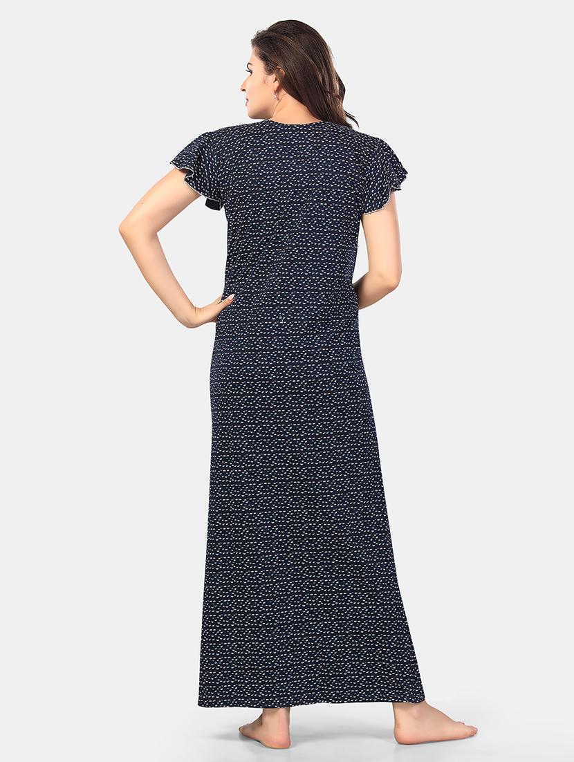 women printed short sleeve nighty - 21555224 - Standard Image - 3