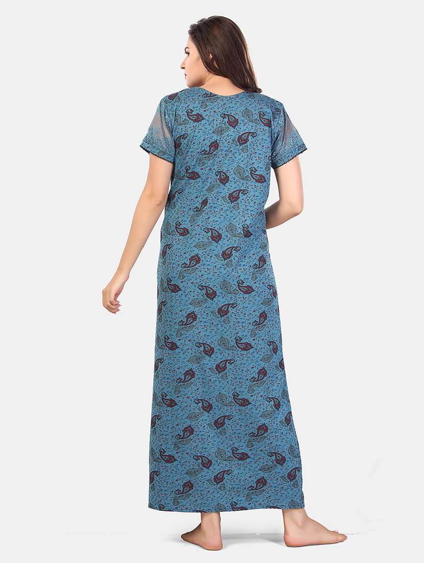 women printed short sleeve nighty - 21555230 -  Standard Image - 3