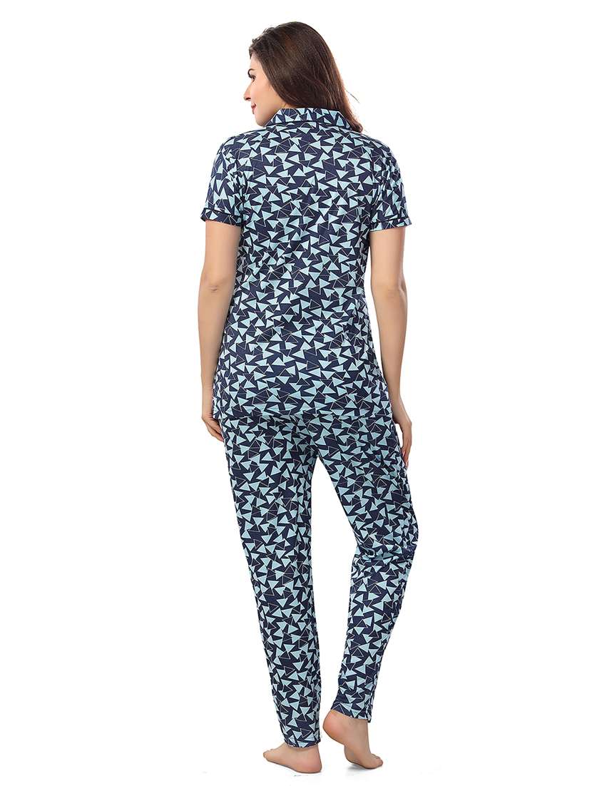 women printed short sleeves pyjama set - 21555249 - Standard Image - 3