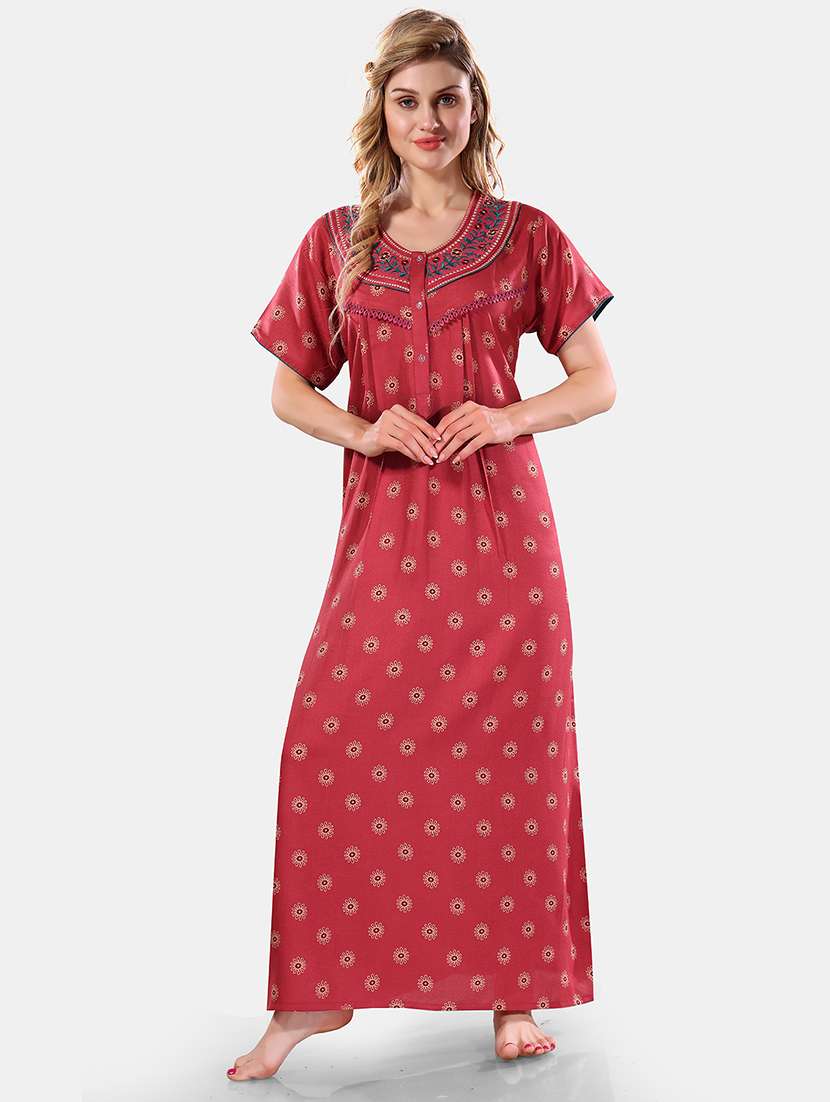 women printed cotton nighty - 21555254 - Zoom Image - 0