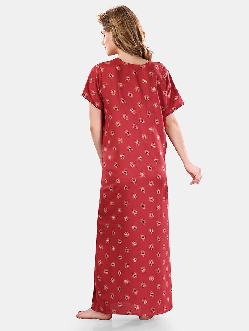 women printed cotton nighty - 21555254 - Standard Image - 3