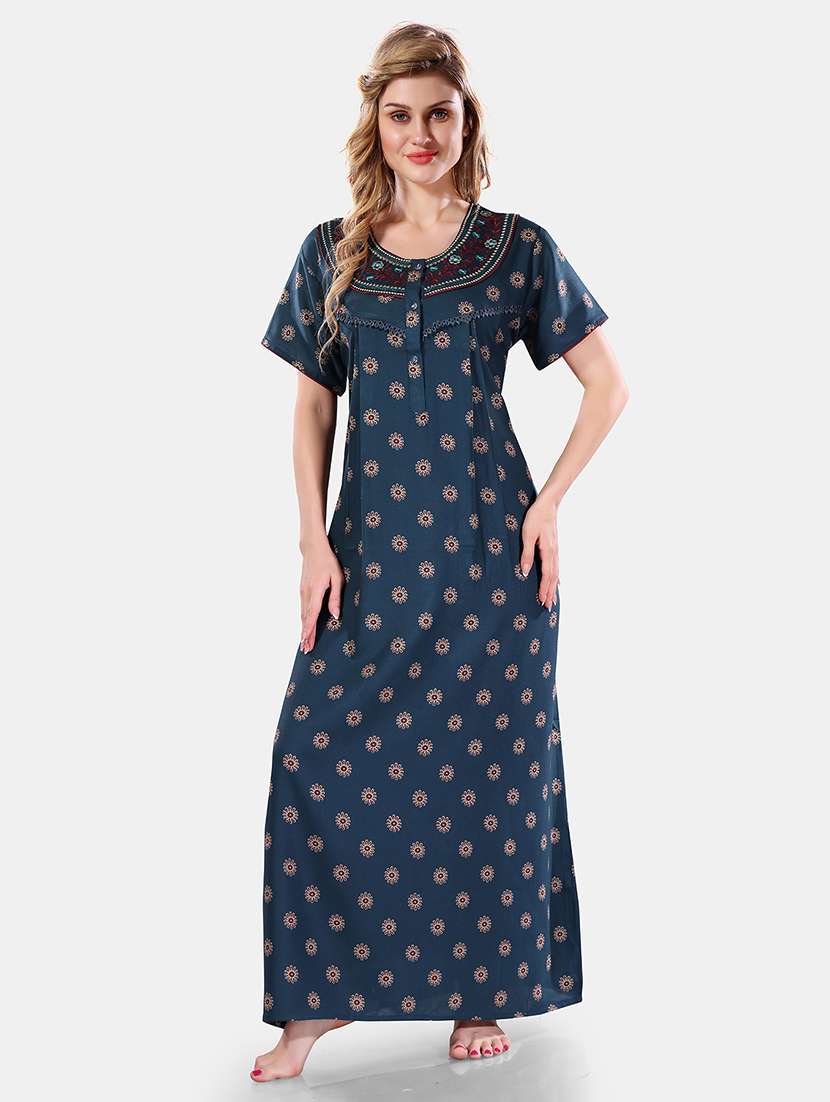 women printed cotton nighty - 21555255 - Zoom Image - 0