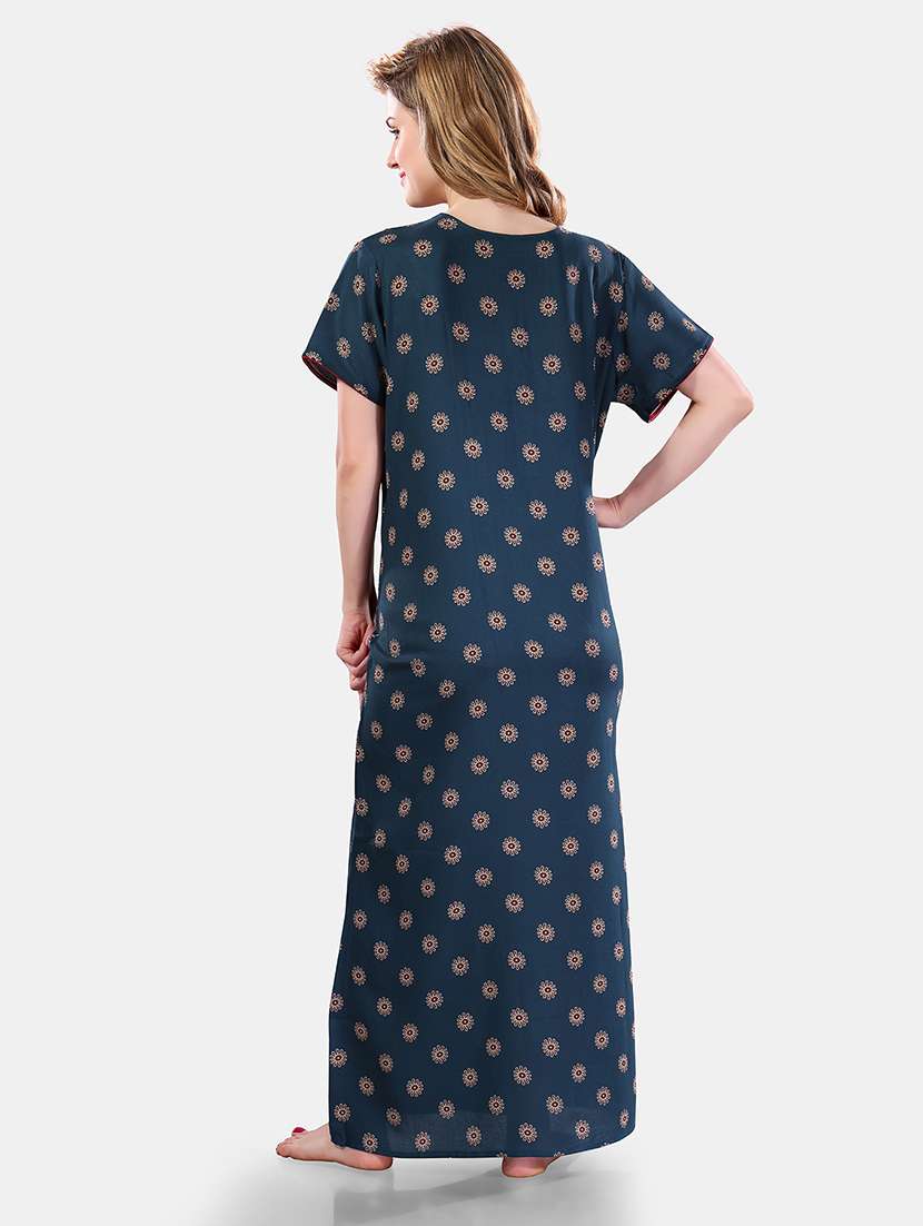 women printed cotton nighty - 21555255 - Standard Image - 3