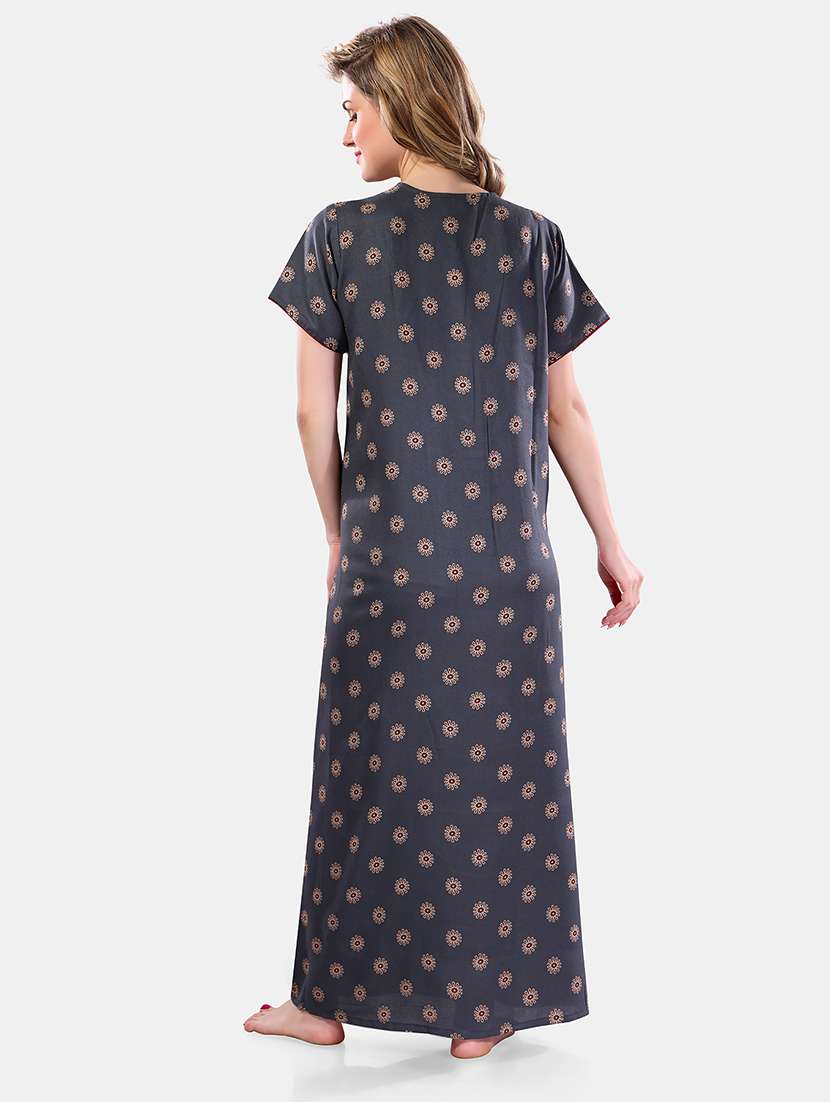 women printed cotton nighty - 21555256 -  Standard Image - 3