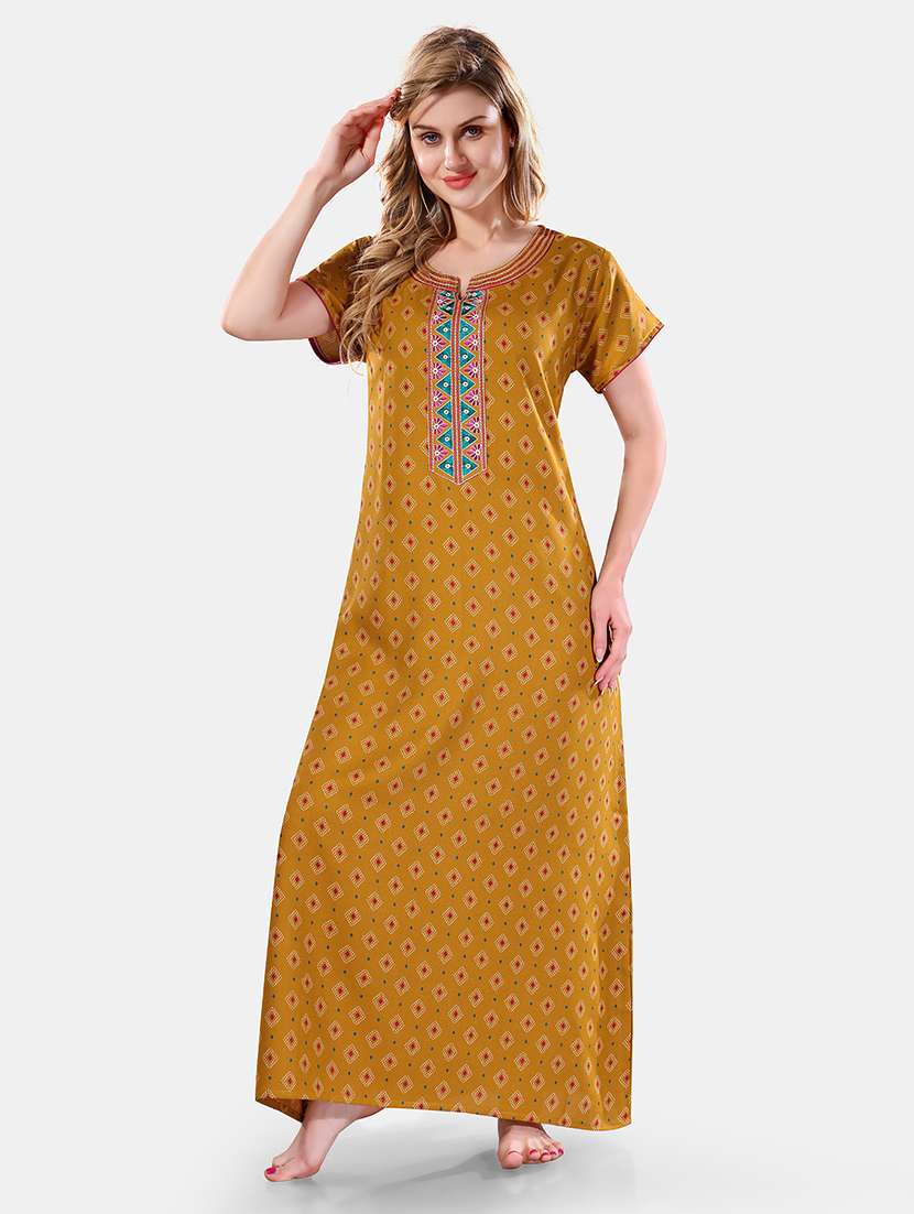 women printed cotton nighty - 21555257 -  Zoom Image - 0