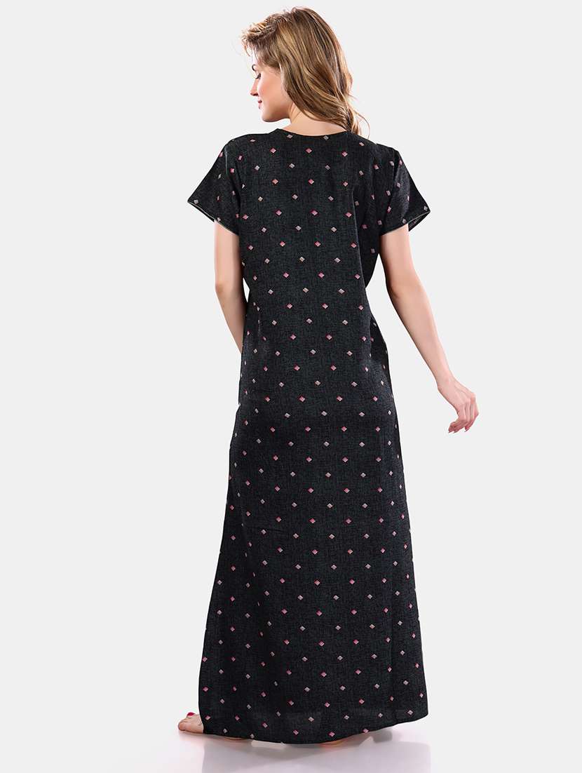 women printed short sleeves nighty - 21555265 -  Standard Image - 3