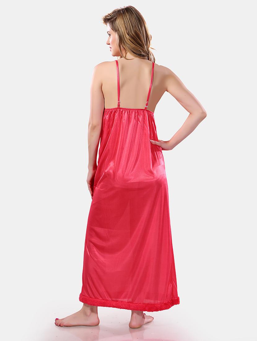 women lace detailed nighty with robe - 21555296 - Standard Image - 5