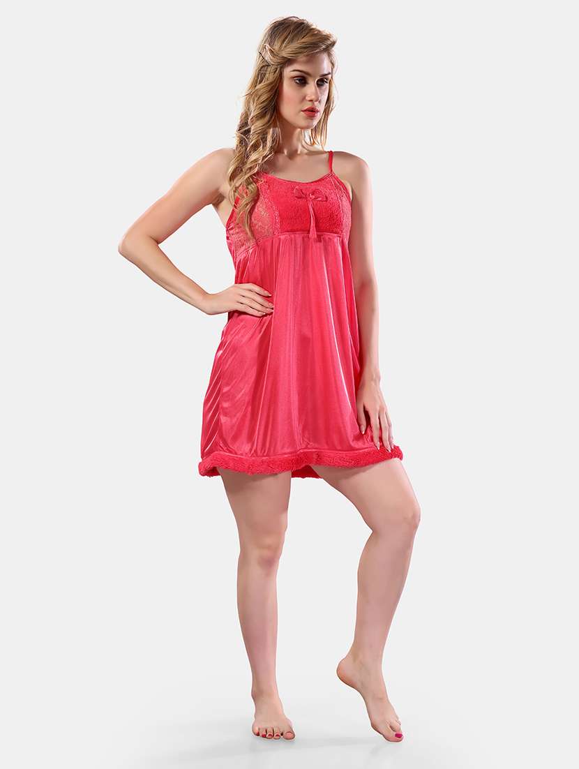 women lace detailed nighty with robe - 21555300 -  Standard Image - 3