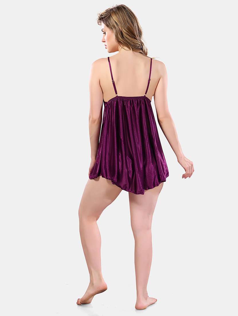 women lace detailed nighty with robe - 21555307 - Standard Image - 5