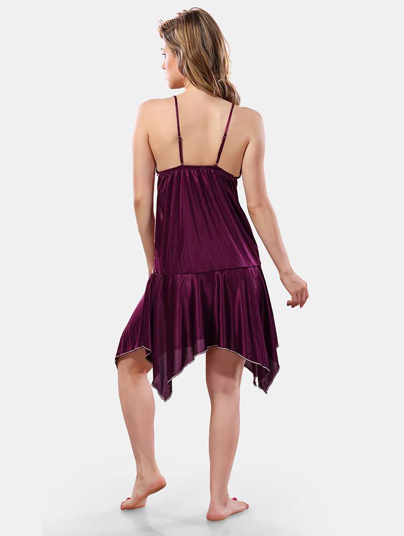 women lace detailed nighty with robe - 21555313 - Standard Image - 5