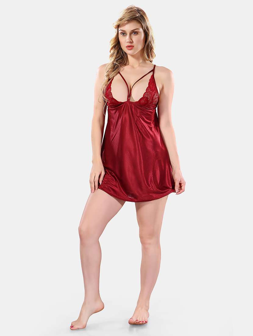 women lace detailed nighty set - 21555324 -  Standard Image - 3