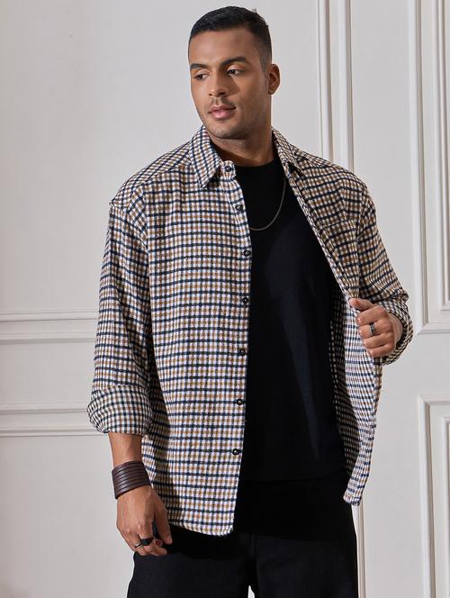men checkered oversized casual shirt - 21555385 - Standard Image - 0