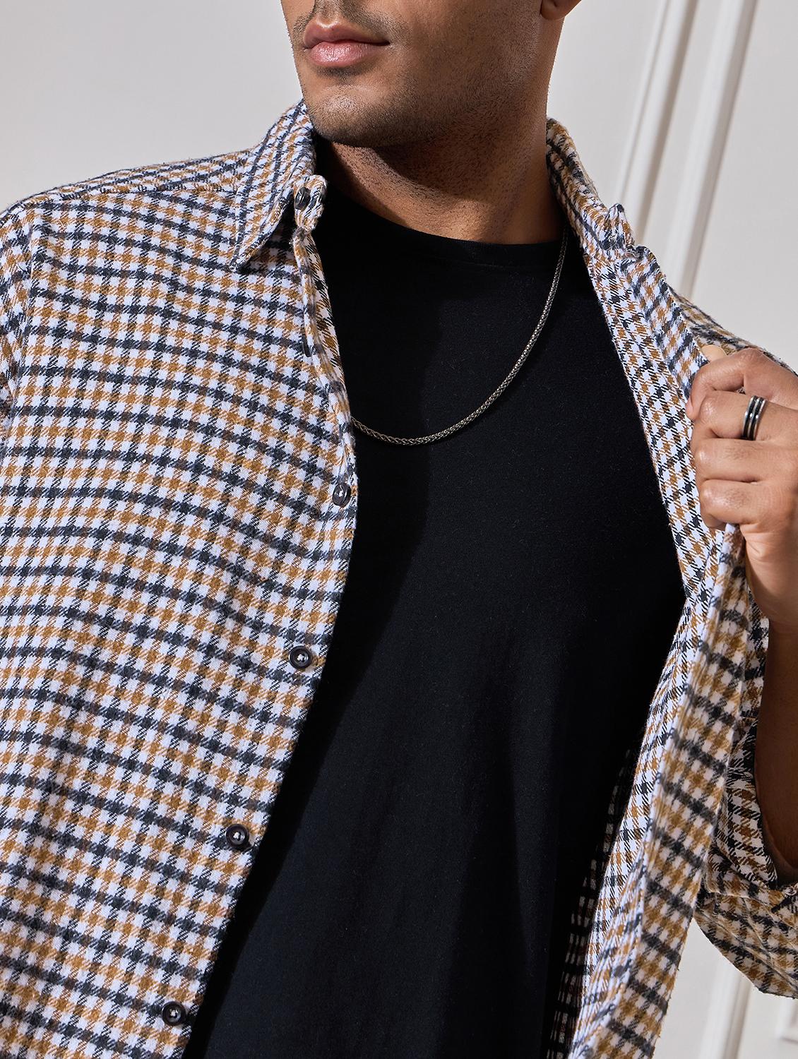 men checkered oversized casual shirt - 21555385 - Standard Image - 5