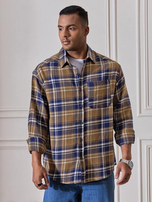 men checkered oversized casual shirt - 21555388 - Standard Image - 0